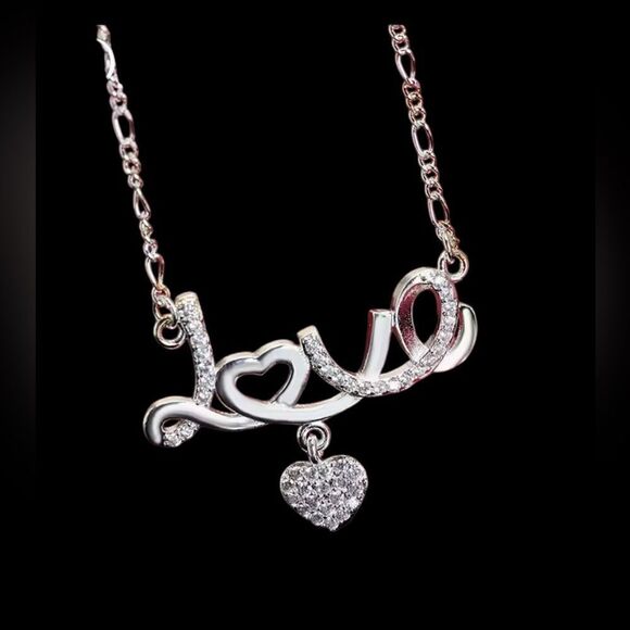 LOVE NECKLACE IN STERLING SILVER - Picture 2 of 3